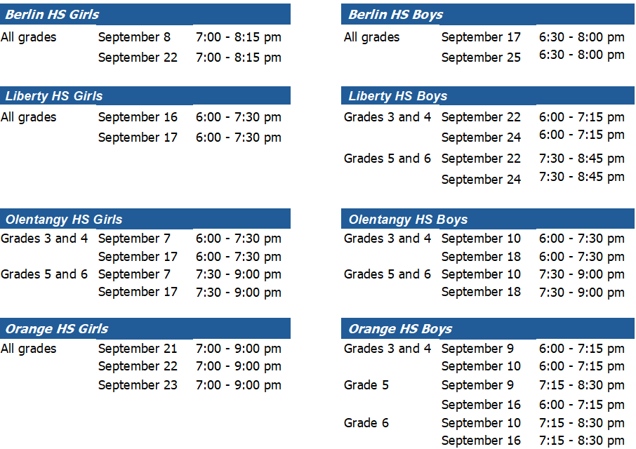 tryout schedule tryout schedule